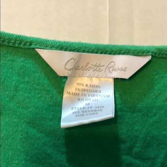 3/$15 Charlotte Russe size medium green top - Picture 2 of 4